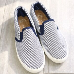 Primark Little Boy Slip-On Sneakers Blue & White Stripe Size 3